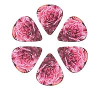 KHiry 6 Pack Guitar Picks Plectrums with Organizer Storage Box Bright Rose Bass Picks for Electric Ukulele Picks for Acoustic Guitars 0.46mm