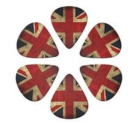 KHiry 6 Pack Guitar Picks Plectrums with Organizer Storage Box British Flag Bass Picks for Electric Ukulele Picks for Acoustic Guitars 0.96mm