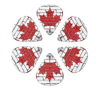 KHiry 6 Pack Guitar Picks Plectrums with Organizer Storage Box Canadian Flag Bass Picks for Electric Ukulele Picks for Acoustic Guitars 0.71mm
