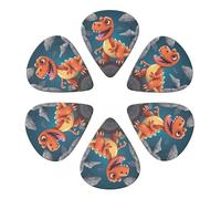 KHiry 6 Pack Guitar Picks Plectrums with Organizer Storage Box Cartoon dinosaur Bass Picks for Electric Ukulele Picks for Acoustic Guitars 0.46mm