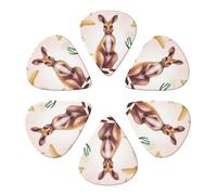 KHiry 6 Pack Guitar Picks Plectrums with Organizer Storage Box Cartoon Kangaroo Zoo Bass Picks for Electric Ukulele Picks for Acoustic Guitars 0.46mm