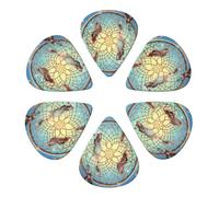 KHiry 6 Pack Guitar Picks Plectrums with Organizer Storage Box Catch Dream Net Bass Picks for Electric Ukulele Picks for Acoustic Guitars 0.46mm