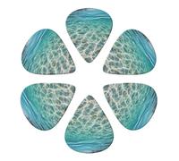 KHiry 6 Pack Guitar Picks Plectrums with Organizer Storage Box Clear Sea Water Bass Picks for Electric Ukulele Picks for Acoustic Guitars 0.71mm