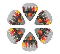 KHiry 6 Pack Guitar Picks Plectrums with Organizer Storage Box condiments Spices Bass Picks for Electric Ukulele Picks for Acoustic Guitars 0.96mm