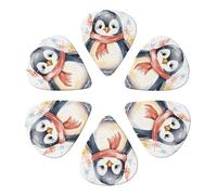 KHiry 6 Pack Guitar Picks Plectrums with Organizer Storage Box Cute Cartoon Penguin Bass Picks for Electric Ukulele Picks for Acoustic Guitars 0.96mm