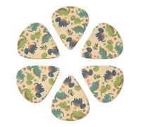 KHiry 6 Pack Guitar Picks Plectrums with Organizer Storage Box Cute dinosaur Bass Picks for Electric Ukulele Picks for Acoustic Guitars 0.71mm