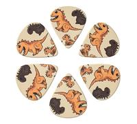 KHiry 6 Pack Guitar Picks Plectrums with Organizer Storage Box Cute dinosaur Bass Picks for Electric Ukulele Picks for Acoustic Guitars 0.46mm
