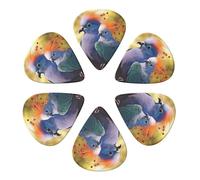 KHiry 6 Pack Guitar Picks Plectrums with Organizer Storage Box Cute Love Birds Bass Picks for Electric Ukulele Picks for Acoustic Guitars 0.96mm