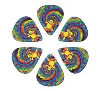 KHiry 6 Pack Guitar Picks Plectrums with Organizer Storage Box Dancing thanksgiving bear Bass Picks for Electric Ukulele Picks for Acoustic Guitars 0.71mm