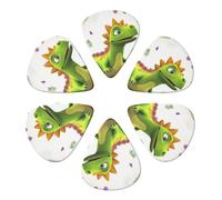 KHiry 6 Pack Guitar Picks Plectrums with Organizer Storage Box Dinosaur Bass Picks for Electric Ukulele Picks for Acoustic Guitars 0.96mm
