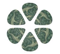 KHiry 6 Pack Guitar Picks Plectrums with Organizer Storage Box Dinosaur Skeleton Bass Picks for Electric Ukulele Picks for Acoustic Guitars 0.46mm
