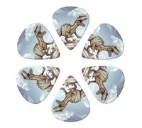 KHiry 6 Pack Guitar Picks Plectrums with Organizer Storage Box Dinosaur Walking Bass Picks for Electric Ukulele Picks for Acoustic Guitars 0.71mm