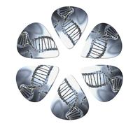 KHiry 6 Pack Guitar Picks Plectrums with Organizer Storage Box DNA Chain Photo Bass Picks for Electric Ukulele Picks for Acoustic Guitars 0.46mm