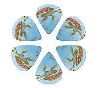 KHiry 6 Pack Guitar Picks Plectrums with Organizer Storage Box Finding Sea Turtles Bass Picks for Electric Ukulele Picks for Acoustic Guitars 0.46mm