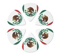 KHiry 6 Pack Guitar Picks Plectrums with Organizer Storage Box Flag of Mexico Bass Picks for Electric Ukulele Picks for Acoustic Guitars 0.96mm