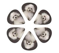 KHiry 6 Pack Guitar Picks Plectrums with Organizer Storage Box french poodle Bass Picks for Electric Ukulele Picks for Acoustic Guitars 0.96mm