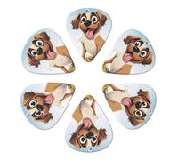 KHiry 6 Pack Guitar Picks Plectrums with Organizer Storage Box Funny dog Bass Picks for Electric Ukulele Picks for Acoustic Guitars 0.96mm