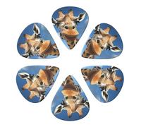 KHiry 6 Pack Guitar Picks Plectrums with Organizer Storage Box Funny Giraffe Bass Picks for Electric Ukulele Picks for Acoustic Guitars 0.46mm