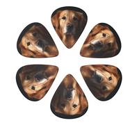 KHiry 6 Pack Guitar Picks Plectrums with Organizer Storage Box Golden retriever Bass Picks for Electric Ukulele Picks for Acoustic Guitars 0.96mm