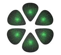 KHiry 6 Pack Guitar Picks Plectrums with Organizer Storage Box Green Number Binary Bass Picks for Electric Ukulele Picks for Acoustic Guitars 0.71mm