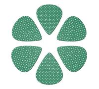 KHiry 6 Pack Guitar Picks Plectrums with Organizer Storage Box Green Polka Dots Bass Picks for Electric Ukulele Picks for Acoustic Guitars 0.46mm