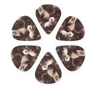 KHiry 6 Pack Guitar Picks Plectrums with Organizer Storage Box Hairy Ferret Bass Picks for Electric Ukulele Picks for Acoustic Guitars 0.46mm