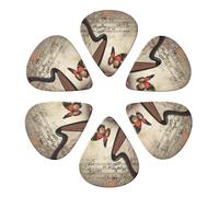 KHiry 6 Pack Guitar Picks Plectrums with Organizer Storage Box Harp and Butterfly Bass Picks for Electric Ukulele Picks for Acoustic Guitars 0.46mm