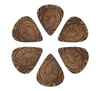 KHiry 6 Pack Guitar Picks Plectrums with Organizer Storage Box Hawaiian Tapa Honu Turtle Bass Picks for Electric Ukulele Picks for Acoustic Guitars 0.46mm