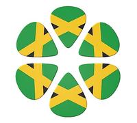 KHiry 6 Pack Guitar Picks Plectrums with Organizer Storage Box jamaica flag Bass Picks for Electric Ukulele Picks for Acoustic Guitars 0.46mm