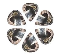 KHiry 6 Pack Guitar Picks Plectrums with Organizer Storage Box Japan Samurai Sword Bass Picks for Electric Ukulele Picks for Acoustic Guitars 0.46mm