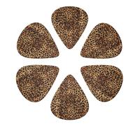 KHiry 6 Pack Guitar Picks Plectrums with Organizer Storage Box leopard patterned wallpaper Bass Picks for Electric Ukulele Picks for Acoustic Guitars 0.71mm