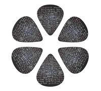 KHiry 6 Pack Guitar Picks Plectrums with Organizer Storage Box Math Formula Bass Picks for Electric Ukulele Picks for Acoustic Guitars 0.96mm