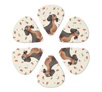 KHiry 6 Pack Guitar Picks Plectrums with Organizer Storage Box My Dog Dachshunds Bass Picks for Electric Ukulele Picks for Acoustic Guitars 0.96mm