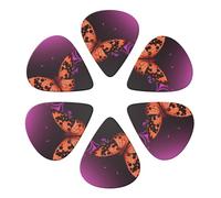 KHiry 6 Pack Guitar Picks Plectrums with Organizer Storage Box Nice Butterfly Bass Picks for Electric Ukulele Picks for Acoustic Guitars 0.71mm