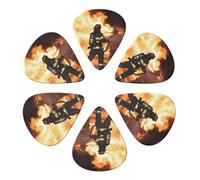 KHiry 6 Pack Guitar Picks Plectrums with Organizer Storage Box Pay tribute firefighter Bass Picks for Electric Ukulele Picks for Acoustic Guitars 0.71mm