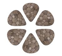 KHiry 6 Pack Guitar Picks Plectrums with Organizer Storage Box Petoskey Stone1 Bass Picks for Electric Ukulele Picks for Acoustic Guitars 0.71mm