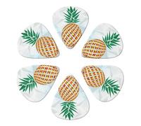 KHiry 6 Pack Guitar Picks Plectrums with Organizer Storage Box Pineapple Geometric Bass Picks for Electric Ukulele Picks for Acoustic Guitars 0.46mm