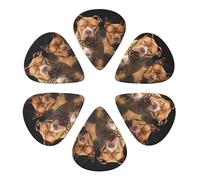 KHiry 6 Pack Guitar Picks Plectrums with Organizer Storage Box Pitbull Dogs Bass Picks for Electric Ukulele Picks for Acoustic Guitars 0.96mm