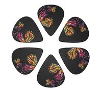 KHiry 6 Pack Guitar Picks Plectrums with Organizer Storage Box Pretty butterfly Bass Picks for Electric Ukulele Picks for Acoustic Guitars 0.71mm