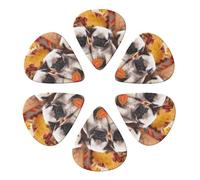 KHiry 6 Pack Guitar Picks Plectrums with Organizer Storage Box puppys pug Bass Picks for Electric Ukulele Picks for Acoustic Guitars 0.46mm