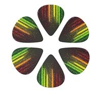 KHiry 6 Pack Guitar Picks Plectrums with Organizer Storage Box Rainbow Neon Bass Picks for Electric Ukulele Picks for Acoustic Guitars 0.71mm