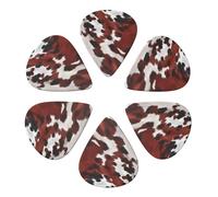 KHiry 6 Pack Guitar Picks Plectrums with Organizer Storage Box Red and white cowhide Bass Picks for Electric Ukulele Picks for Acoustic Guitars 0.96mm