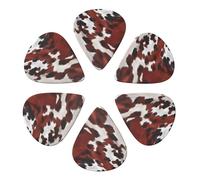 KHiry 6 Pack Guitar Picks Plectrums with Organizer Storage Box Red and white cowhide Bass Picks for Electric Ukulele Picks for Acoustic Guitars 0.46mm