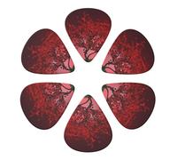 KHiry 6 Pack Guitar Picks Plectrums with Organizer Storage Box Red Cherry Blossom Bass Picks for Electric Ukulele Picks for Acoustic Guitars 0.96mm