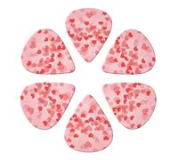 KHiry 6 Pack Guitar Picks Plectrums with Organizer Storage Box Red Hearts Bass Picks for Electric Ukulele Picks for Acoustic Guitars 0.96mm
