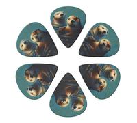 KHiry 6 Pack Guitar Picks Plectrums with Organizer Storage Box Sea Otters Painting Bass Picks for Electric Ukulele Picks for Acoustic Guitars 0.96mm