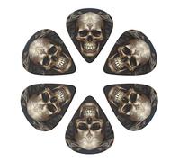 KHiry 6 Pack Guitar Picks Plectrums with Organizer Storage Box Skulls Bass Picks for Electric Ukulele Picks for Acoustic Guitars 0.96mm