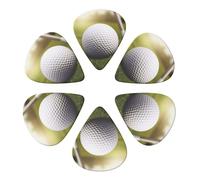 KHiry 6 Pack Guitar Picks Plectrums with Organizer Storage Box Sport Golf Ball Bass Picks for Electric Ukulele Picks for Acoustic Guitars 0.71mm