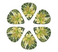 KHiry 6 Pack Guitar Picks Plectrums with Organizer Storage Box Striped Flower Bass Picks for Electric Ukulele Picks for Acoustic Guitars 0.46mm