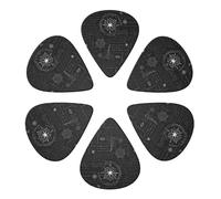 KHiry 6 Pack Guitar Picks Plectrums with Organizer Storage Box Supernatural Inspiration Bass Picks for Electric Ukulele Picks for Acoustic Guitars 0.46mm